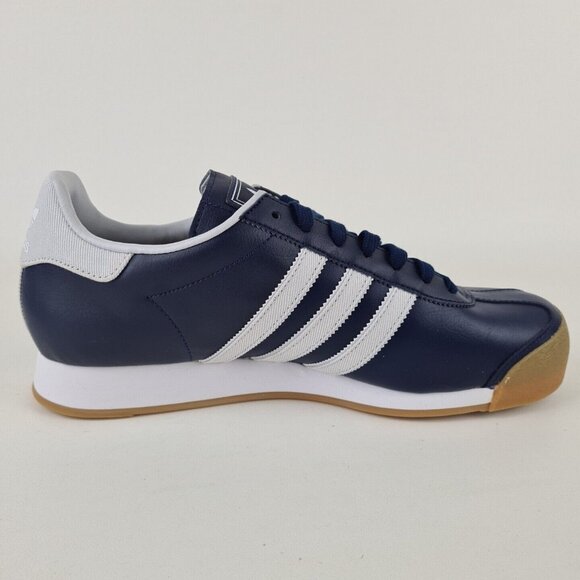 adidas Originals SAMOA Blue Grey Mens Shoes Leather Sneakers - Picture 3 of 11